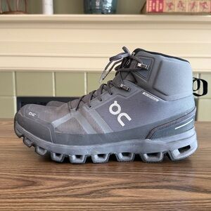 On Cloudrock Mid-Top Rock/Eclipse Waterproof Hiking Boot Men’s Sz 9